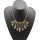 N-4527 New Fashion Silver/Gold Tone Geometrical Black Enamel Rhinestone Choker Necklace