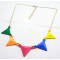 N-4559 New Fashion Lovely Colorful Pyramid Stud Cute Triangle Bib Necklace