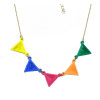 N-4559 New Fashion Lovely Colorful Pyramid Stud Cute Triangle Bib Necklace