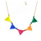 N-4559 New Fashion Lovely Colorful Pyramid Stud Cute Triangle Bib Necklace
