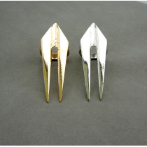 R-0109 Wholasale 2Pieces Gold Silver Metal Punk Double Rivet Sharp Ring