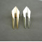 R-0109 Wholasale 2Pieces Gold Silver Metal Punk Double Rivet Sharp Ring