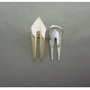 R-0109 Wholasale 2Pieces Gold Silver Metal Punk Double Rivet Sharp Ring