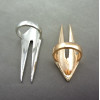 R-0109 Wholasale 2Pieces Gold Silver Metal Punk Double Rivet Sharp Ring