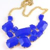 N-4252 New Fashion Chunky Charming Gold Tone Metal Candy Resin Gem Bib Necklace