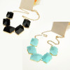 N-4251 Fashion 6colors Arrival Gold Tone Metal Resin Gem Choker Bib Necklace