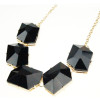 N-4251 Fashion 6colors Arrival Gold Tone Metal Resin Gem Choker Bib Necklace