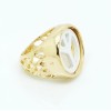 R-1070 New Arrival White Peace Symble Hollow Out Gold Metal Fashion Lovely  Ring