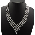 N-2255 Hot Wedding Part Jewelry Crystal Metal Beads Hollow Out Choker Bib Necklace