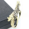 R-0603 New Arrival Fashion Enamel Zebre Rhinestone Double Fingers Ring