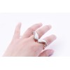 R-0181 New Lovely Fashion Enamel Muscathe Rhinestone Charming Double Fingers Ring