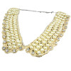 N-2068 Hot Charming Handmade Pearl Lace Flower Crystal Collar Choker Bib Necklace