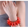 B-0063 New Fashion Punk 2 Rows Rivets Resin Studs Elastic Stretch Bracelet