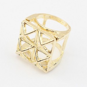 R-0147 vintage style 5colors geometry magic square ring