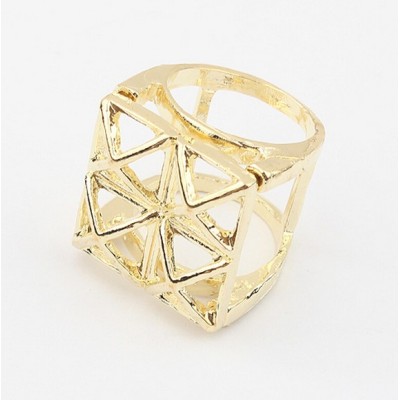 R-0147 vintage style 5colors geometry magic square ring