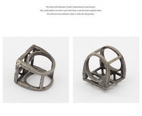 R-0147 vintage style 5colors geometry magic square ring