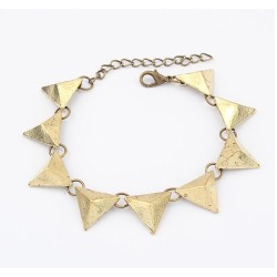 B-0089 Punk Fashion Bronze Black Metal Geometrical Triangle Bracelet