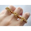 R-0142 Wholesale 2Pieces Punk Silver/Gold Metal Zippers 3Fingers Ring