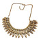 N-1863 New Lovely 2Rows Drop Gold Black Vintage Gold Metal Choker Bib Necklace