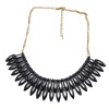 N-1863 New Lovely 2Rows Drop Gold Black Vintage Gold Metal Choker Bib Necklace