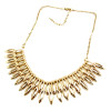 N-1863 New Lovely 2Rows Drop Gold Black Vintage Gold Metal Choker Bib Necklace