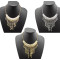 N-1876 Punk Vintage Silver/Bronze Gold Metal Bone Tassels Skull Choker Bib Necklace