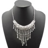 N-1876 Punk Vintage Silver/Bronze Gold Metal Bone Tassels Skull Choker Bib Necklace