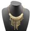 N-1876 Punk Vintage Silver/Bronze Gold Metal Bone Tassels Skull Choker Bib Necklace