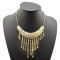 N-1876 Punk Vintage Silver/Bronze Gold Metal Bone Tassels Skull Choker Bib Necklace