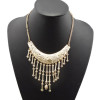 N-1876 Punk Vintage Silver/Bronze Gold Metal Bone Tassels Skull Choker Bib Necklace