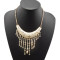 N-1876 Punk Vintage Silver/Bronze Gold Metal Bone Tassels Skull Choker Bib Necklace
