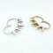 R-0153 Wholesale 3Pieces Punk Vintage Silver/Gold/Black Metal Rivet Double Fingers Ring