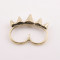 R-0153 Wholesale 3Pieces Punk Vintage Silver/Gold/Black Metal Rivet Double Fingers Ring