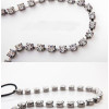 F-0029 Fashion Charming Gold Gun-black Metal Big Clear Crystal Hand Band For Girls