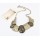N-1016 Fashion Bronze Tone Metal Wire Print Ellipse Resin Gem Choker Necklace