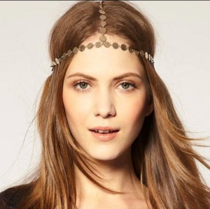 F-0002 Fashion Charming Gold/Vintage Gold Tone Metal Round Hand Band Hair Band