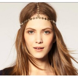 F-0002 Fashion Charming Gold/Vintage Gold Tone Metal Round Hand Band Hair Band