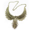 N-2857 New Rhinestone Enamel Hollowed Christmas Tree Angel Wing Choker Bib Necklace