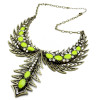 N-2857 New Rhinestone Enamel Hollowed Christmas Tree Angel Wing Choker Bib Necklace