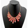 N-0278 New Golden Rhinestone Crystal Facets Gem Statement Choker Bib Necklace