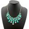 N-0278 New Golden Rhinestone Crystal Facets Gem Statement Choker Bib Necklace