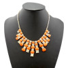 N-0278 New Golden Rhinestone Crystal Facets Gem Statement Choker Bib Necklace
