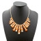 N-0278 New Golden Rhinestone Crystal Facets Gem Statement Choker Bib Necklace