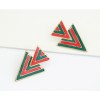 E-2010 European Fashion  Enamel Gold plated Metal Geometric Triangle Ear Stud