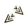 E-2010 European Fashion  Enamel Gold plated Metal Geometric Triangle Ear Stud
