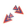 E-2010 European Fashion  Enamel Gold plated Metal Geometric Triangle Ear Stud