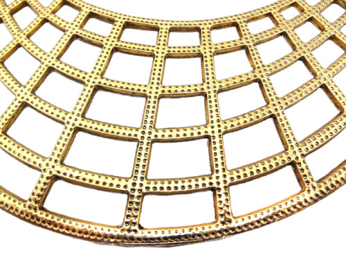 N-1866 European Vintage Style Gold Hollow Out Crescent Bib Collar Necklace