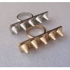 R-0143 Gothic Punk Multi Metal Rivets Spikes Stud On One Row Ring #7 Size