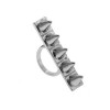 R-0143 Gothic Punk Multi Metal Rivets Spikes Stud On One Row Ring #7 Size