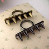 R-0143 Gothic Punk Multi Metal Rivets Spikes Stud On One Row Ring #7 Size